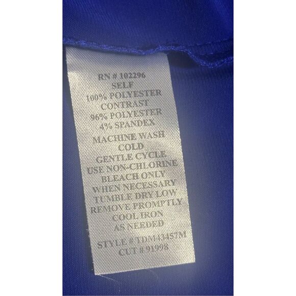 Connected Apparel Dress Sz 12 Floral Overlay Blue Shell Special Occasion Wedding - Picture 6 of 6